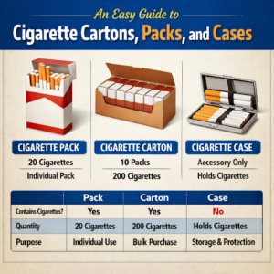 An Easy Guide towards Cigarette Cartons, Packs, and Cases